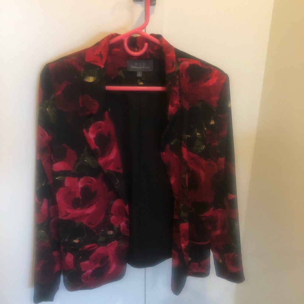 PJK black with rose blazer size small